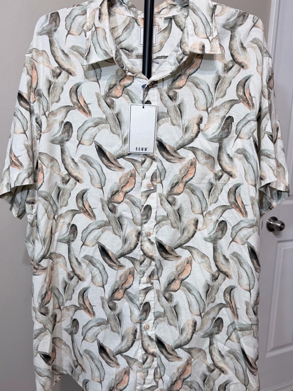 ROWM The Outsider Shirt Men 2XL SS Button-Up Floral Woven NWT Hawaiian